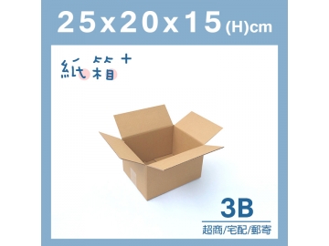 瓦楞紙箱 25x20x15 3B (40只)